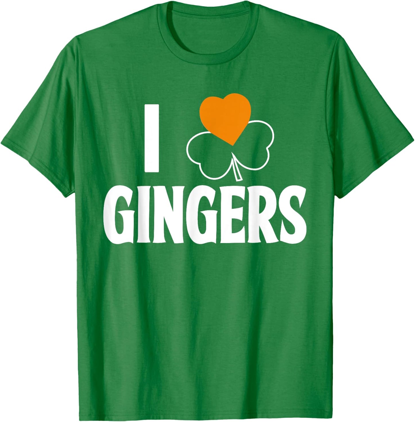 I Love Gingers Heart Shamrock Redhead Lover Irish T-Shirt - T-Shirt | Irish Green