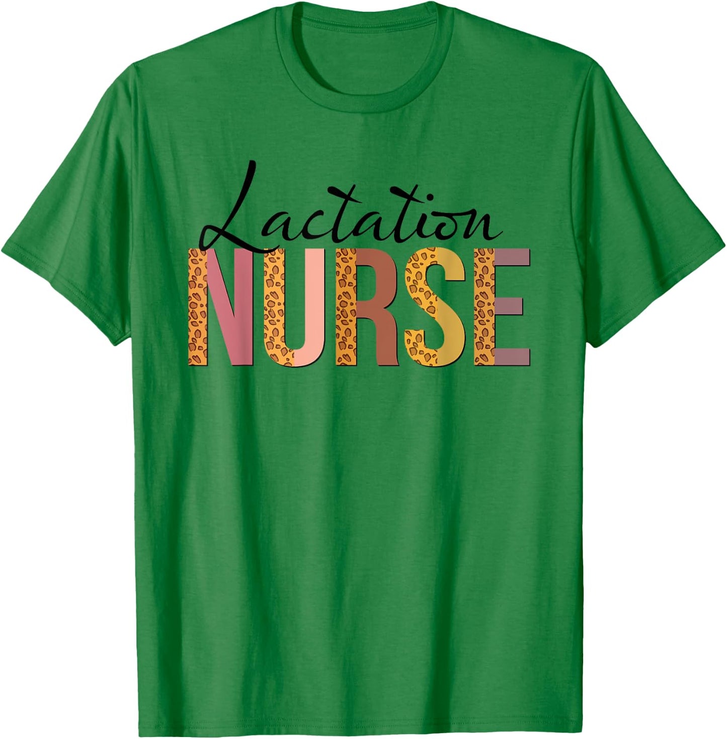 Leopard Lactation Nurse Gifts Nursing Apparel T-Shirt - T-Shirt | Irish Green