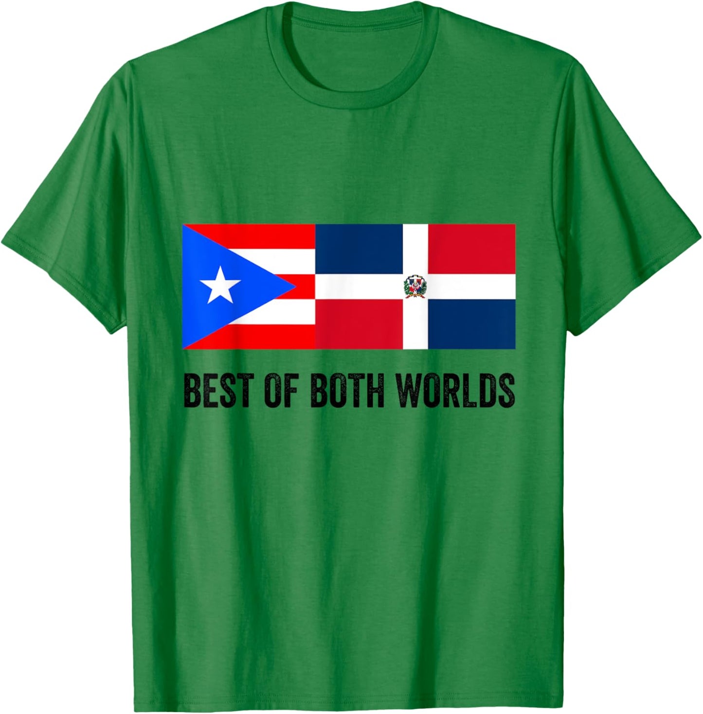 Half Puerto Rican Half Dominican Flag Boricua Domis PR RD T-Shirt - T-Shirt | Irish Green