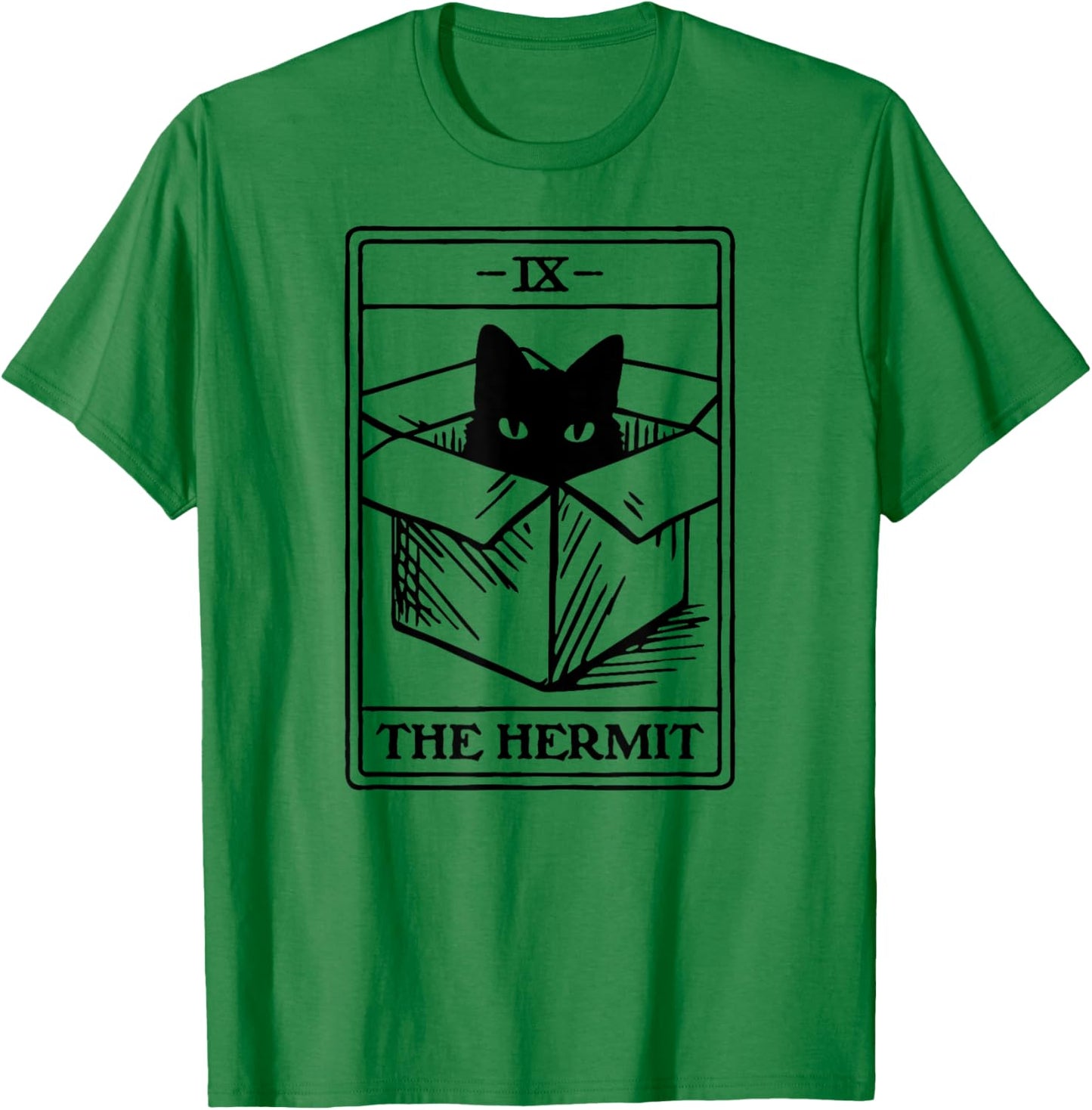 Hermit Cat Tarot Card T-Shirt - T-Shirt | Irish Green