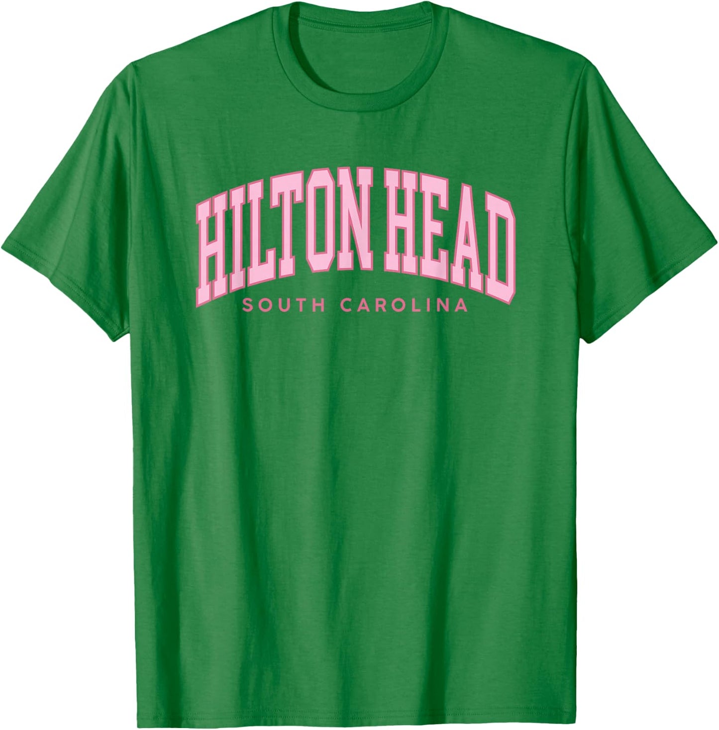 Hilton Head South Carolina Pink Retro Preppy Throwback Girls T-Shirt - T-Shirt | Irish Green