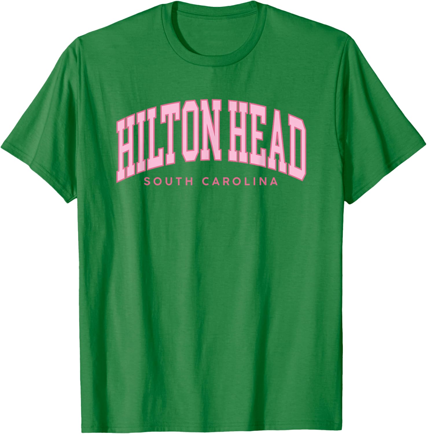 Hilton Head South Carolina Pink Retro Preppy Throwback Girls T-Shirt - T-Shirt | Irish Green