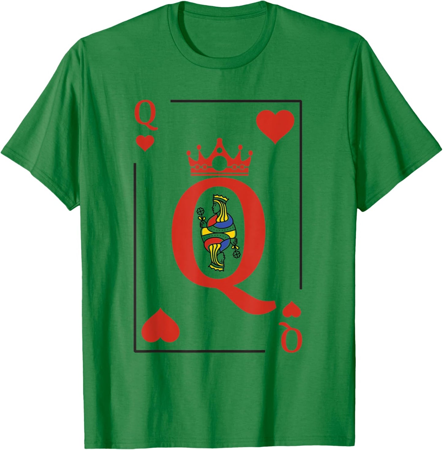 Queen Of Heart Playing Card Poker Halloween Costume Matching T-Shirt - T-Shirt | Irish Green