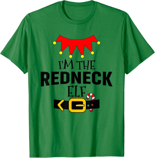 Matching Family Funny Group I'm The Redneck Elf Christmas T-Shirt - T-Shirt | Irish Green