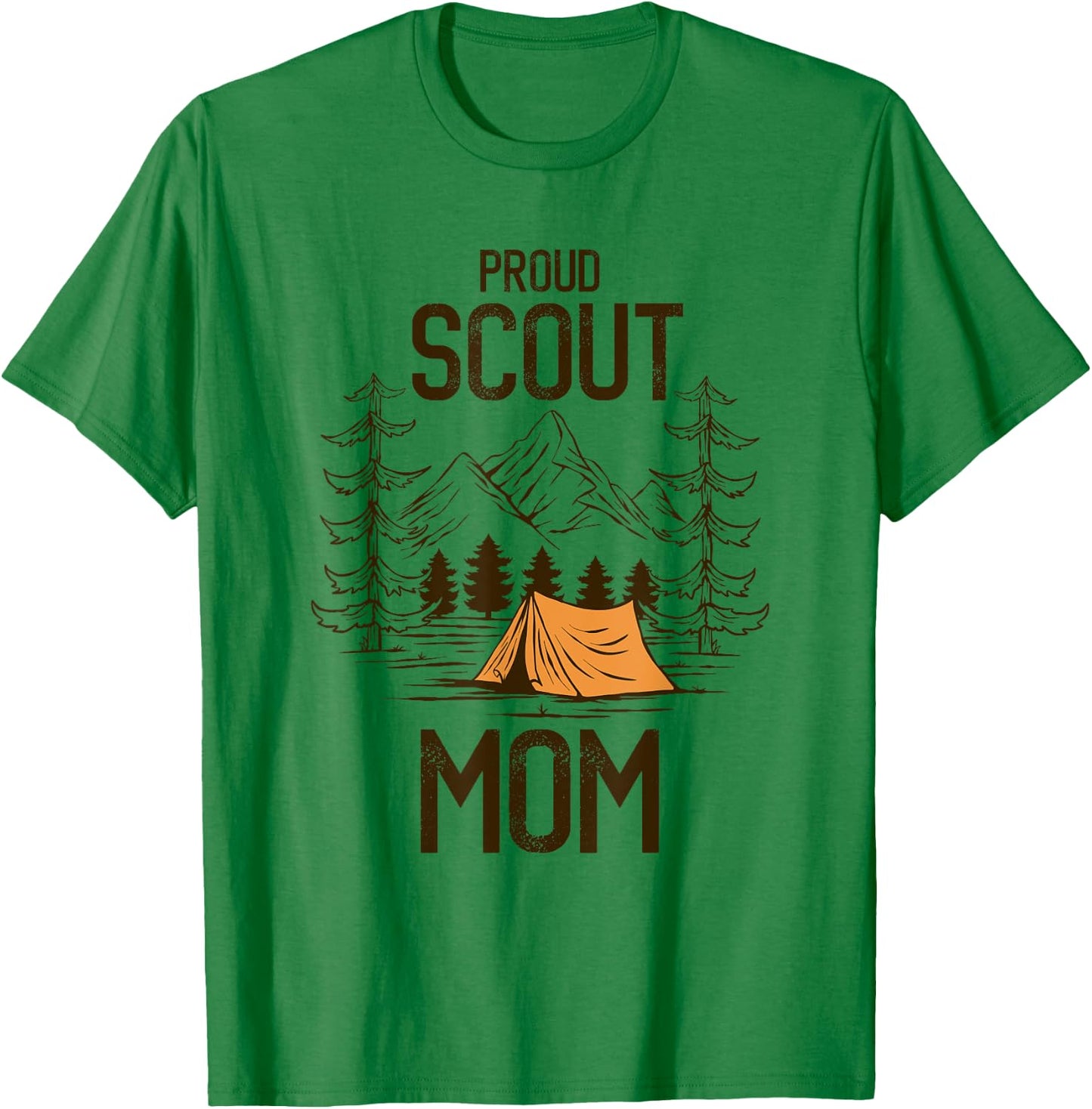 Proud Scout Mom Camping Scout Leader Adventure Travel T-Shirt - T-Shirt | Irish Green
