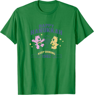 Care Bears Happy Hanukkah Keep Shining 1982 Vintage Holiday T-Shirt - T-Shirt | Irish Green