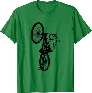 BMX Rider Sketch BMX Fan Wheelie Bike T-Shirt - T-Shirt | Irish Green