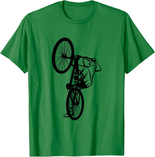 BMX Rider Sketch BMX Fan Wheelie Bike T-Shirt - T-Shirt | Irish Green