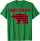 Red Plaid Brother Bear Christmas Buffalo Check Lover Pajama T-Shirt - T-Shirt | Irish Green