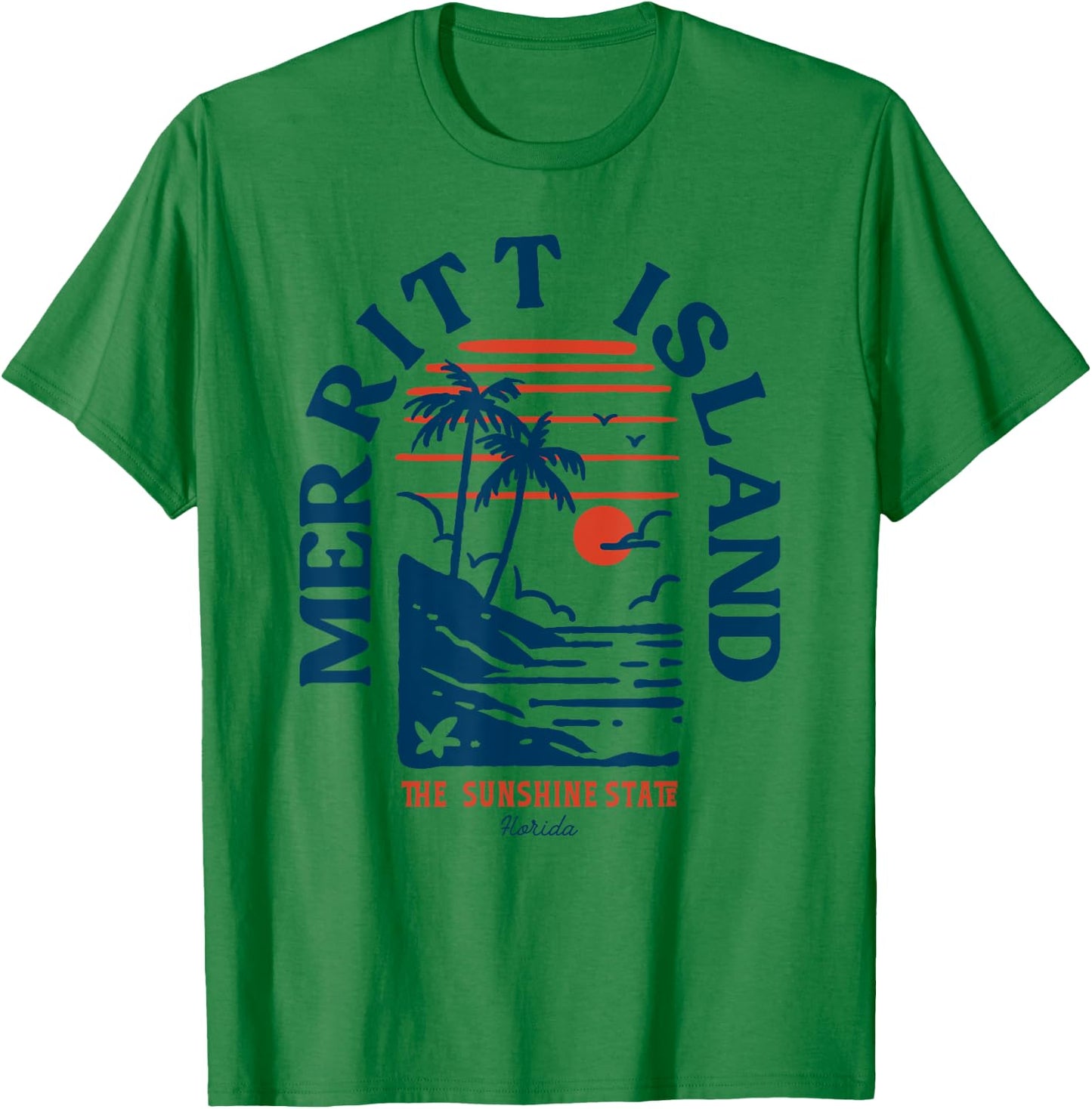 Merritt Island Florida Retro Surfer Vintage Beach T-Shirt - T-Shirt | Irish Green