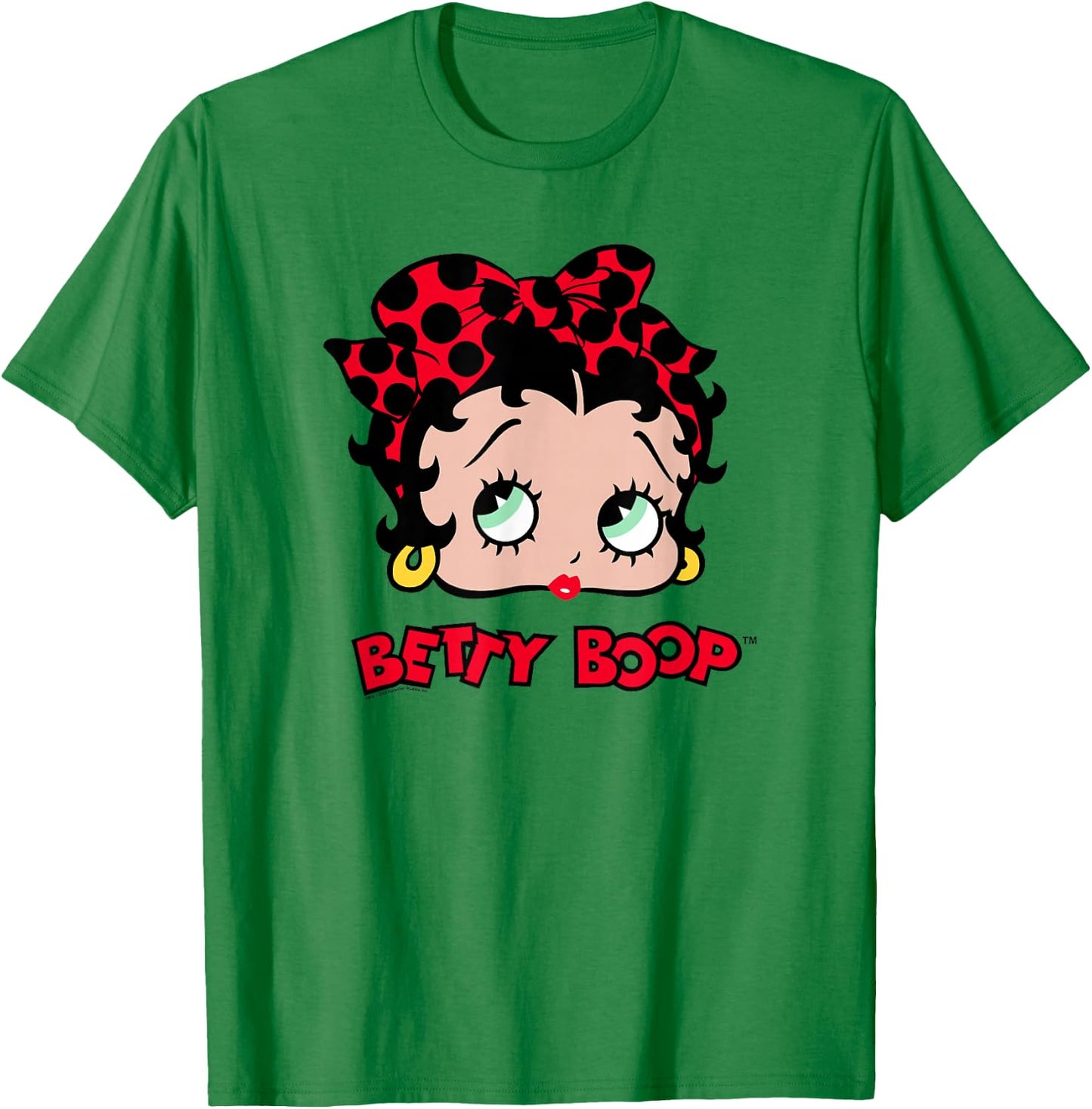 Betty Boop Vintage Classic Dotted Bow Pin Up Portrait T-Shirt - T-Shirt | Irish Green