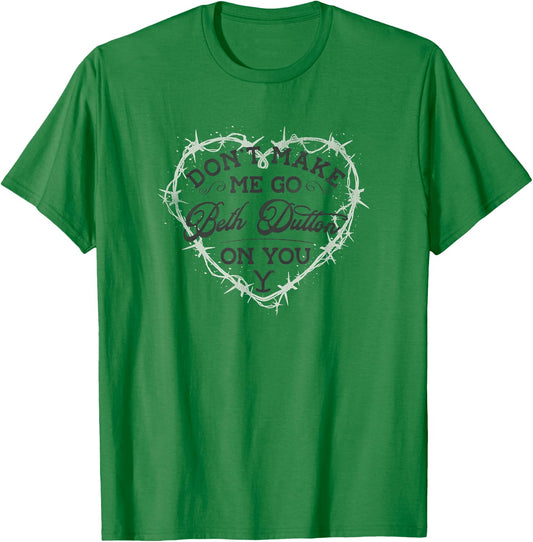 Yellowstone Dutton Ranch Beth Heart T-Shirt - T-Shirt | Irish Green