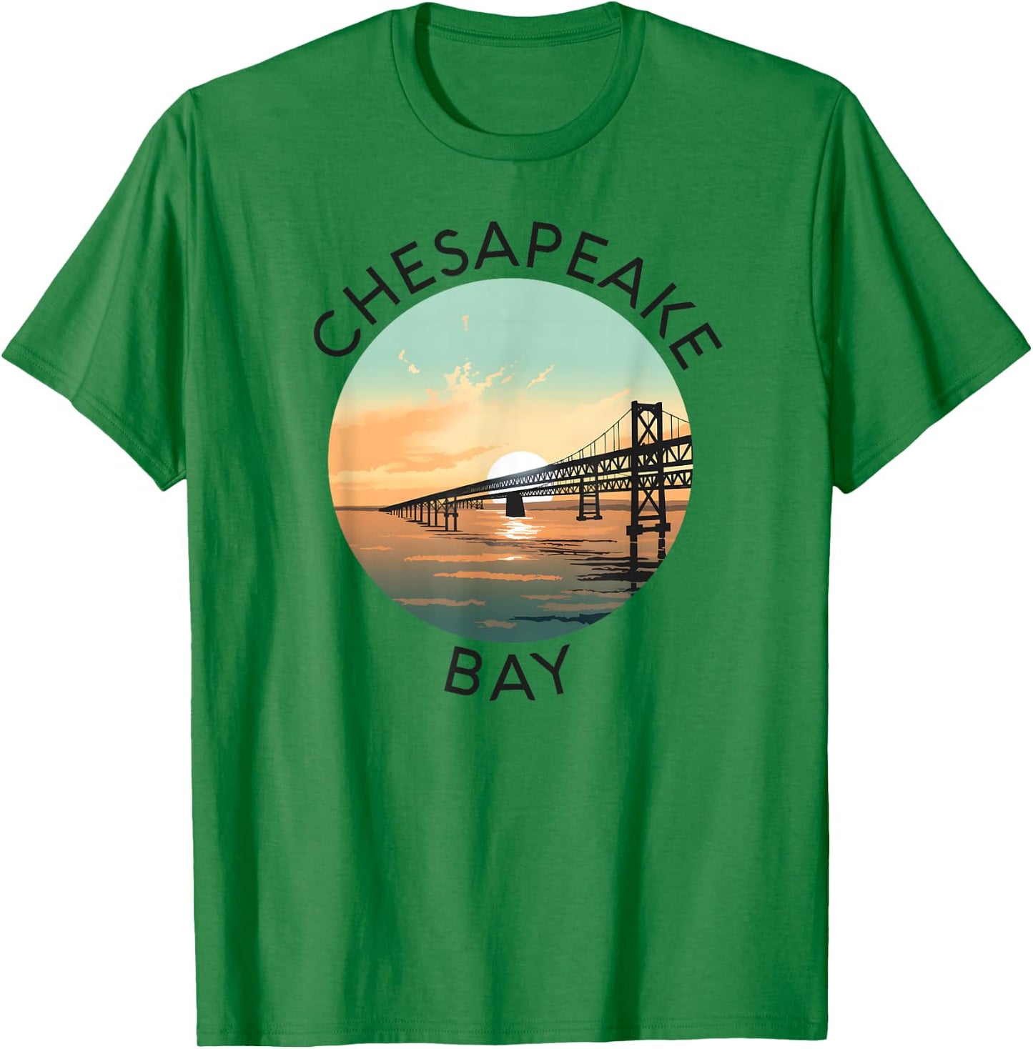 Chesapeake Bay Bridge Maryland Annapolis Kent Island Crab T-Shirt - T-Shirt | Irish Green