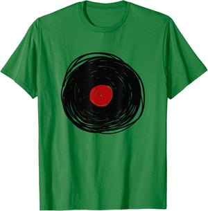 Vinyl Record Drawing - LP Collector T-Shirt - T-Shirt | Irish Green