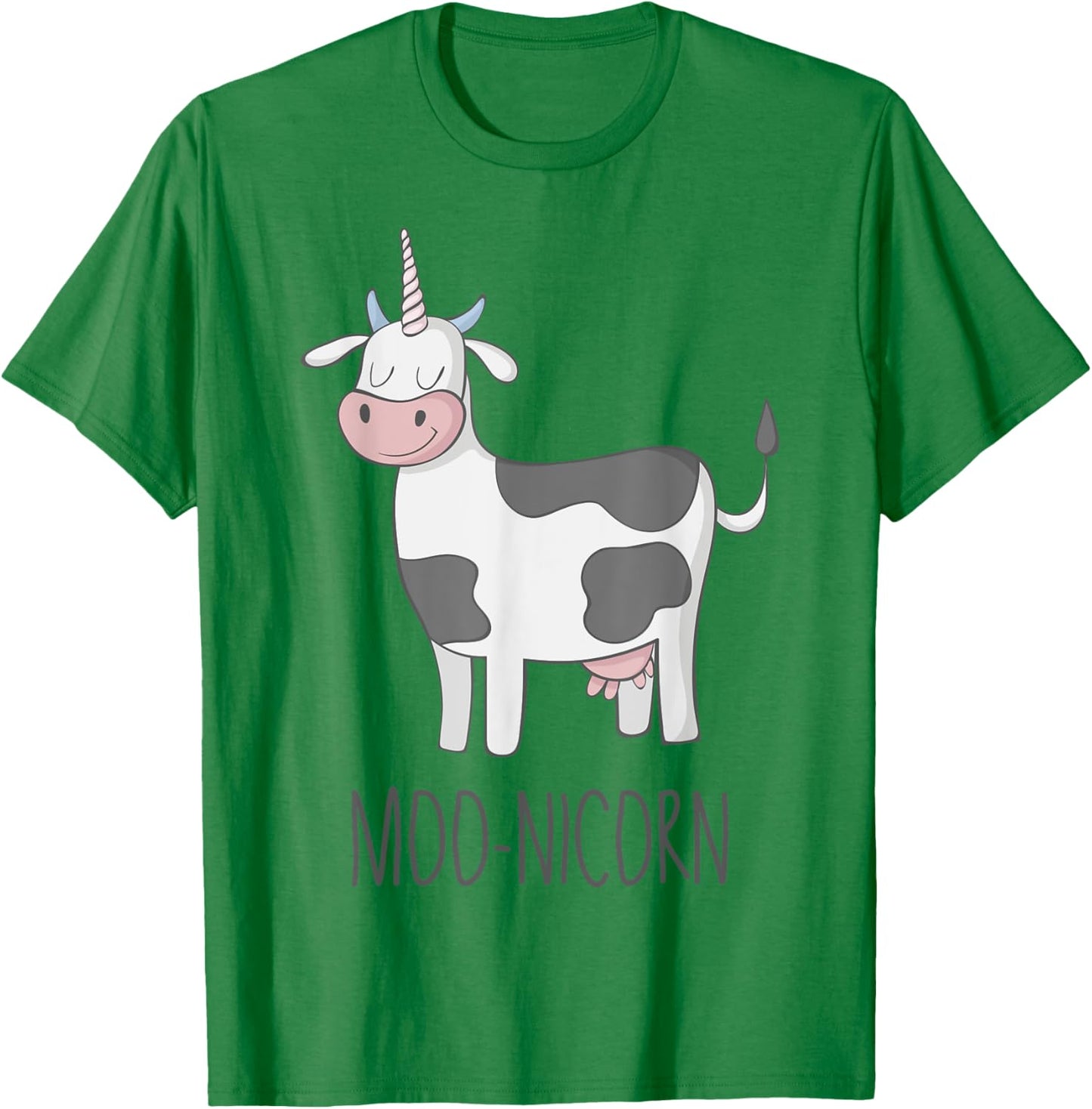 Moonicorn Funny Cow Unicorn T Shirt for Kids and Adults T-Shirt - T-Shirt | Irish Green