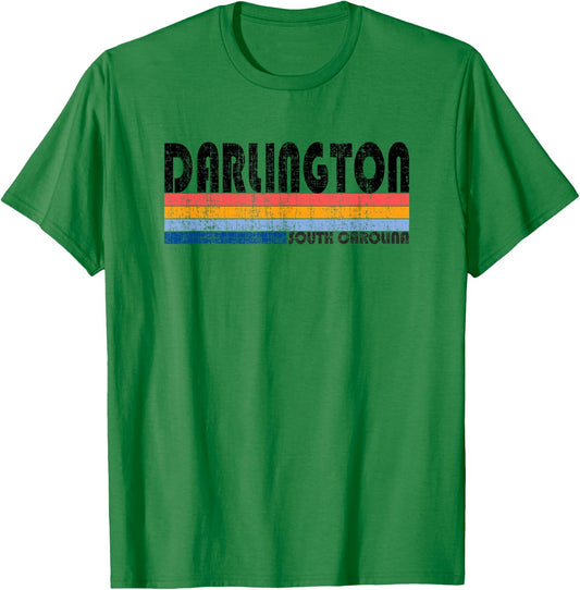 Darlington, SC Hometown Pride Retro 70s 80s Style T-Shirt - T-Shirt | Irish Green