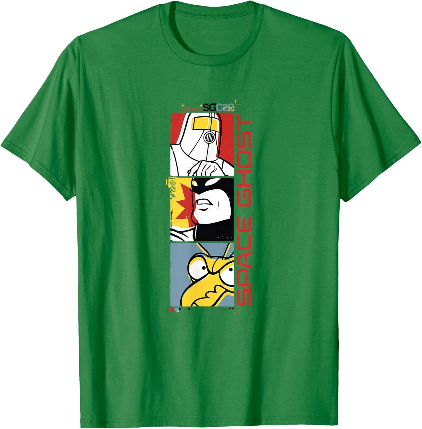 Space Ghost Coast to Coast Vertical Villains Faded Box Up T-Shirt - T-Shirt | Irish Green
