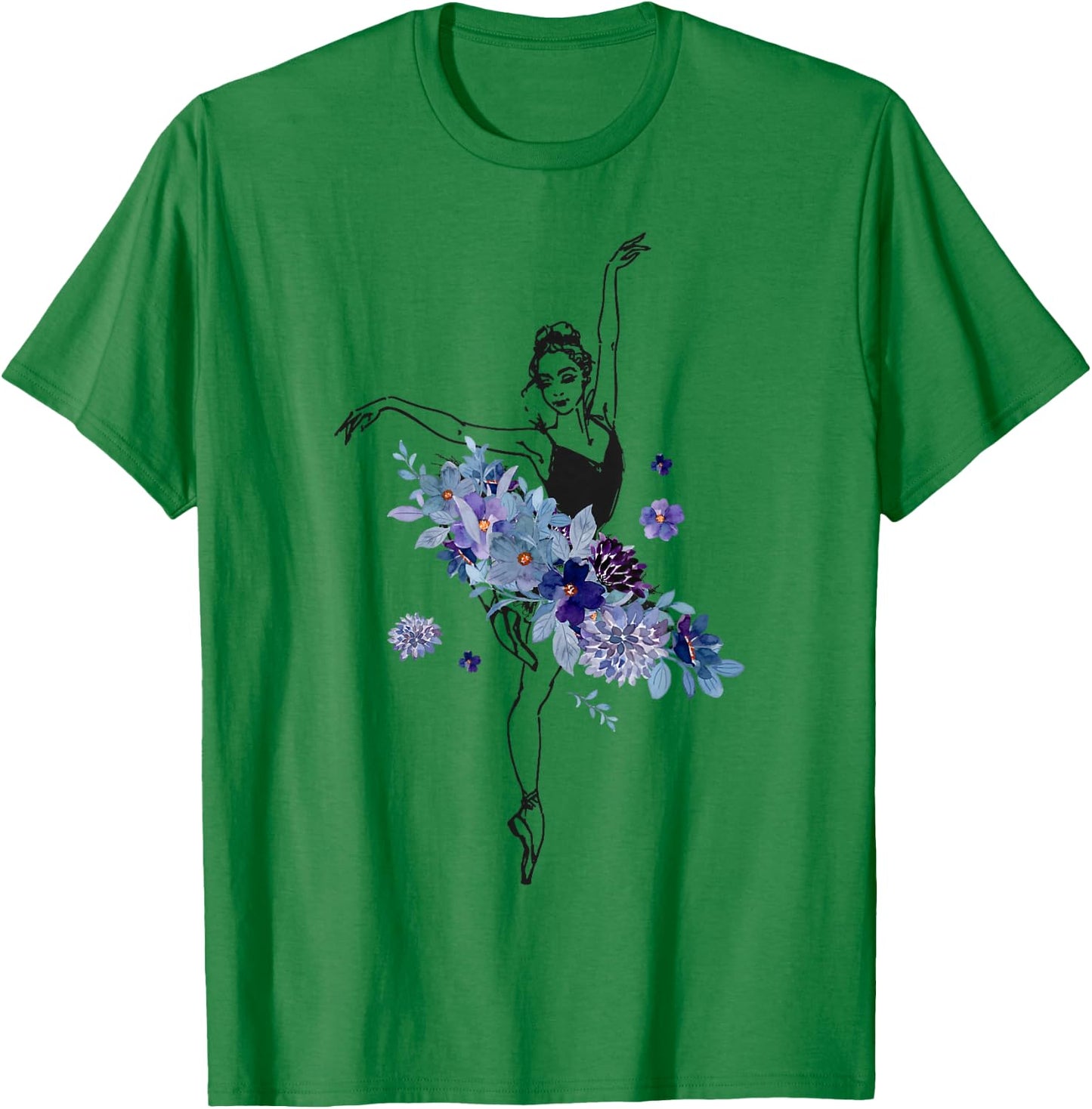 Ballet Dancer Dance Girl Ballerina Flower Floral T-Shirt - T-Shirt | Irish Green