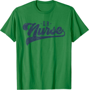 ER Nurse Cute Vintage Graphic Emergency Room Nurse T-Shirt - T-Shirt | Irish Green