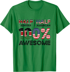 Kenyan American Patriot USA Grown Kenya US Flag T-Shirt - T-Shirt | Irish Green
