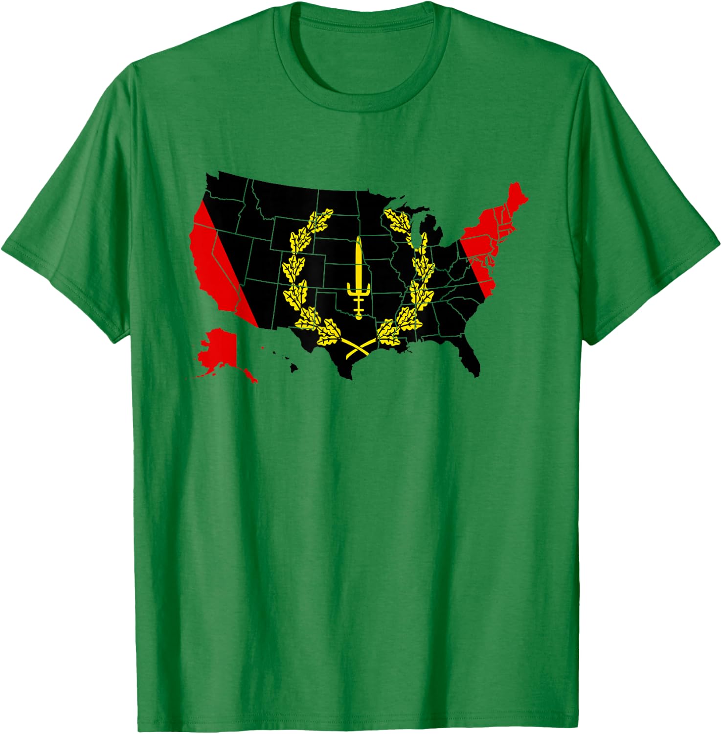 American African Heritage Flag American Black Heritage Flag T-Shirt - T-Shirt | Irish Green