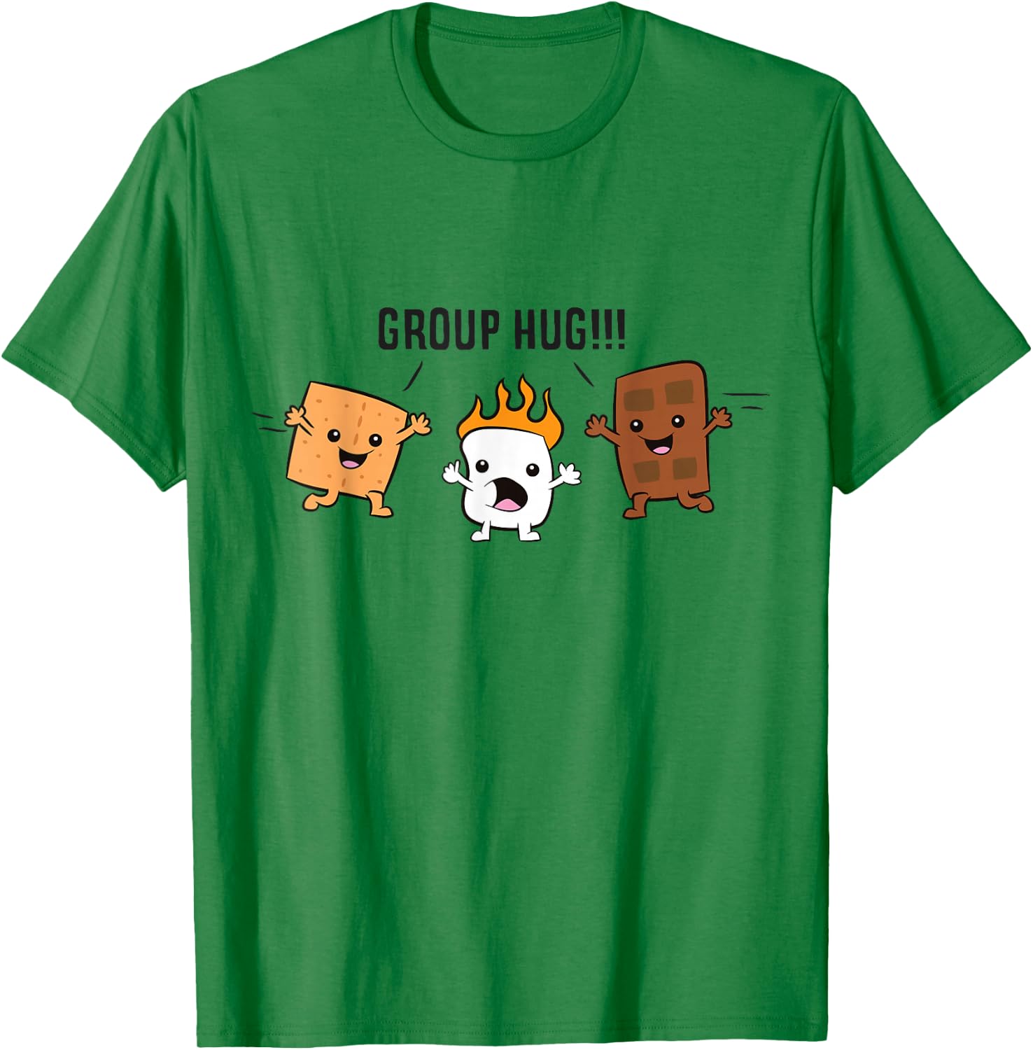 Group Hug S'mores Campfire Marshmallow Chocolate Smores T-Shirt - T-Shirt | Irish Green