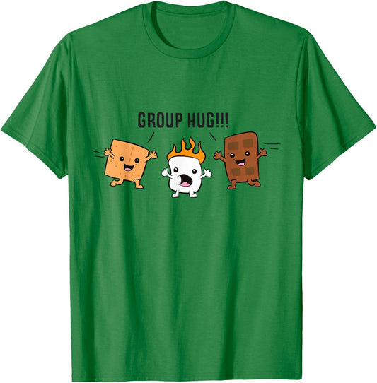 Group Hug S'mores Campfire Marshmallow Chocolate Smores T-Shirt - T-Shirt | Irish Green