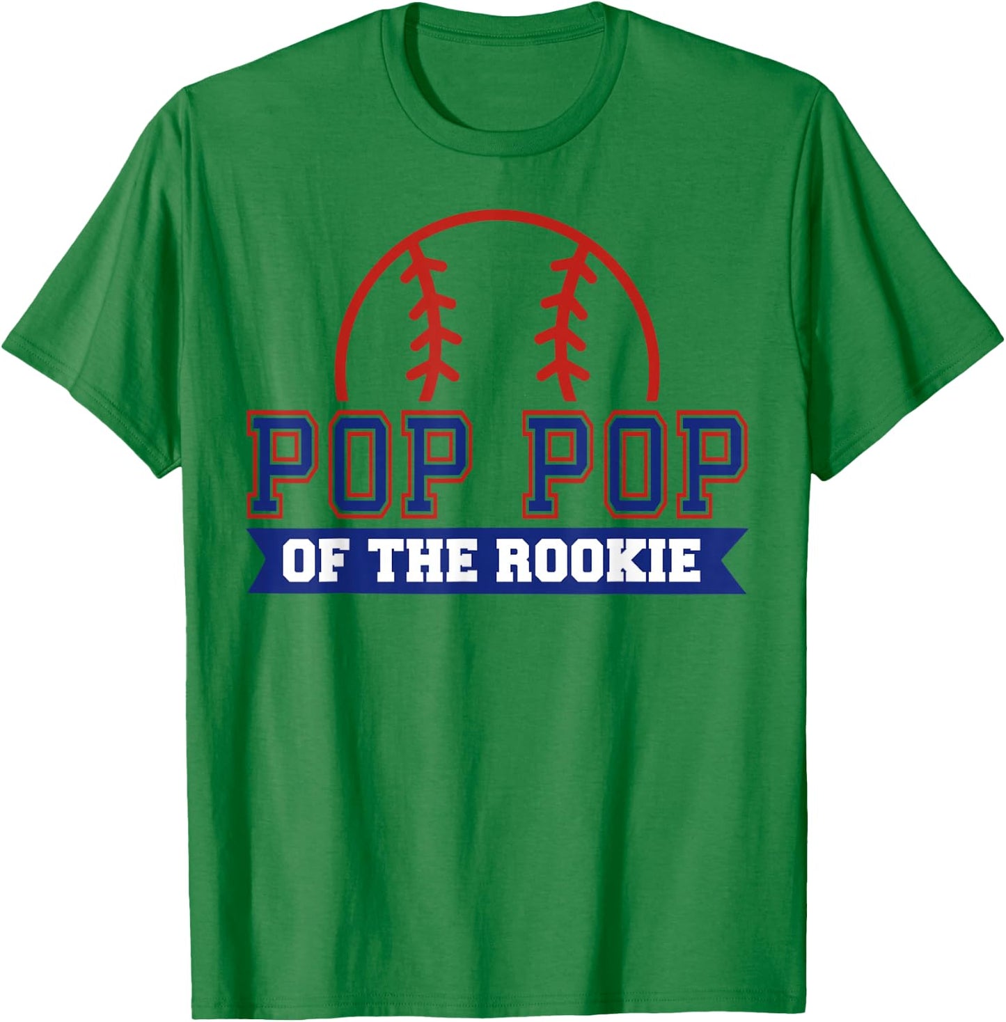 Pop Pop of Rookie 1st Birthday Baseball Theme Matching Party T-Shirt - T-Shirt | Irish Green