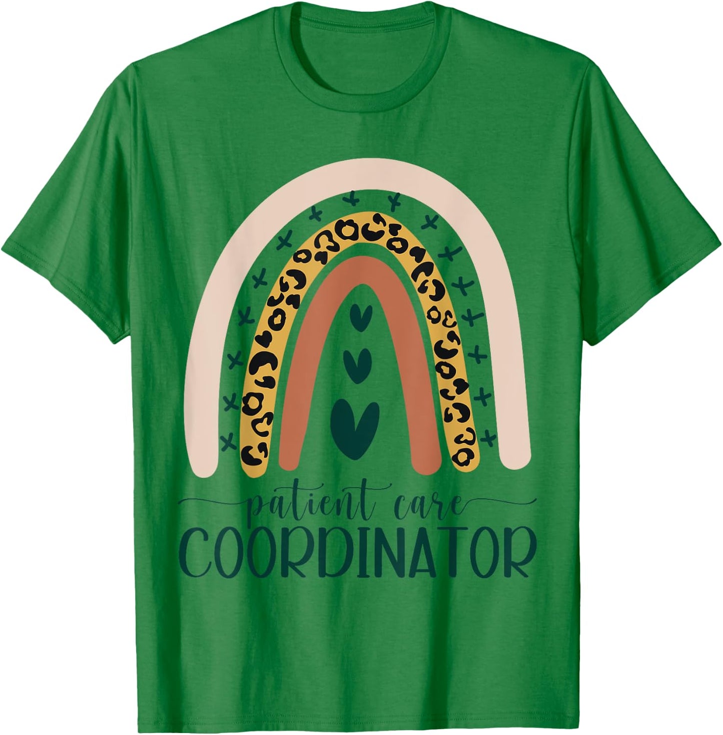 Patient Care Coordinator Appreciation Leopard Rainbow Cute T-Shirt - T-Shirt | Irish Green
