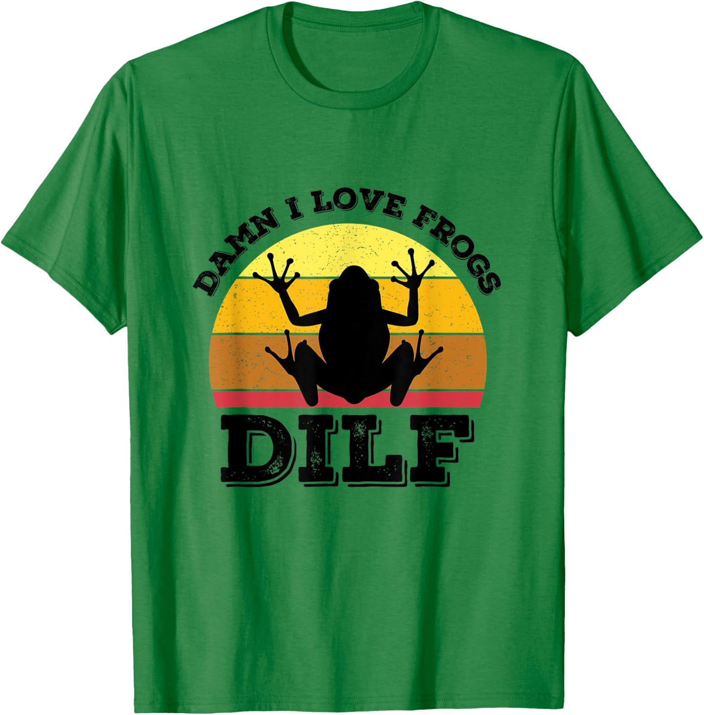 DILF Damn I Love Frogs Funny Retro Frog Amphibian T-Shirt - T-Shirt | Irish Green