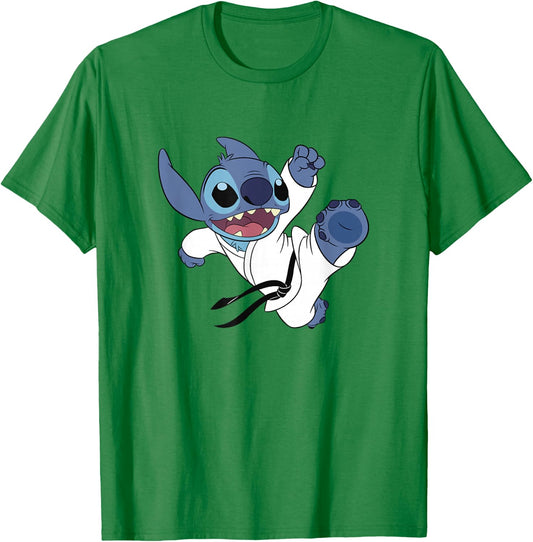 Disney Lilo & Stitch High Kick Karate Uniform Stitch T-Shirt - T-Shirt | Irish Green
