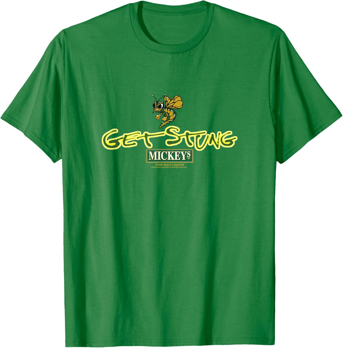 Coors Brewing Company Get Stung Mickey's Fine Malt Liquor T-Shirt - T-Shirt | Irish Green