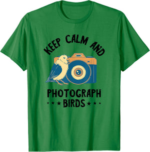 Photographer Keep Calm Birds Photo Photography Camera T-Shirt - T-Shirt | Irish Green
