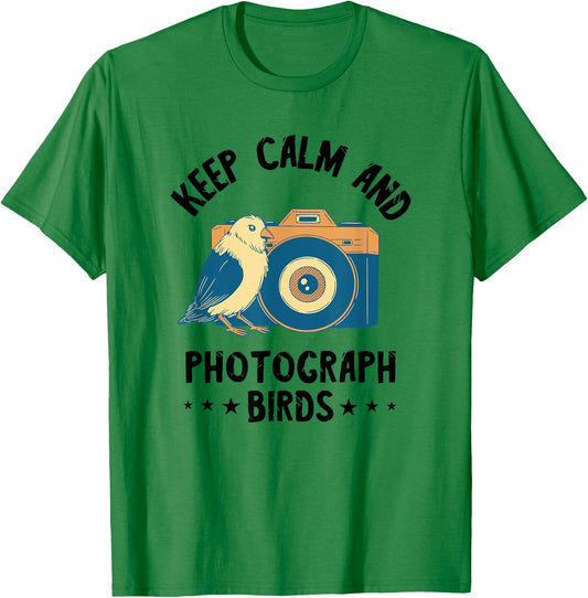 Photographer Keep Calm Birds Photo Photography Camera T-Shirt - T-Shirt | Irish Green