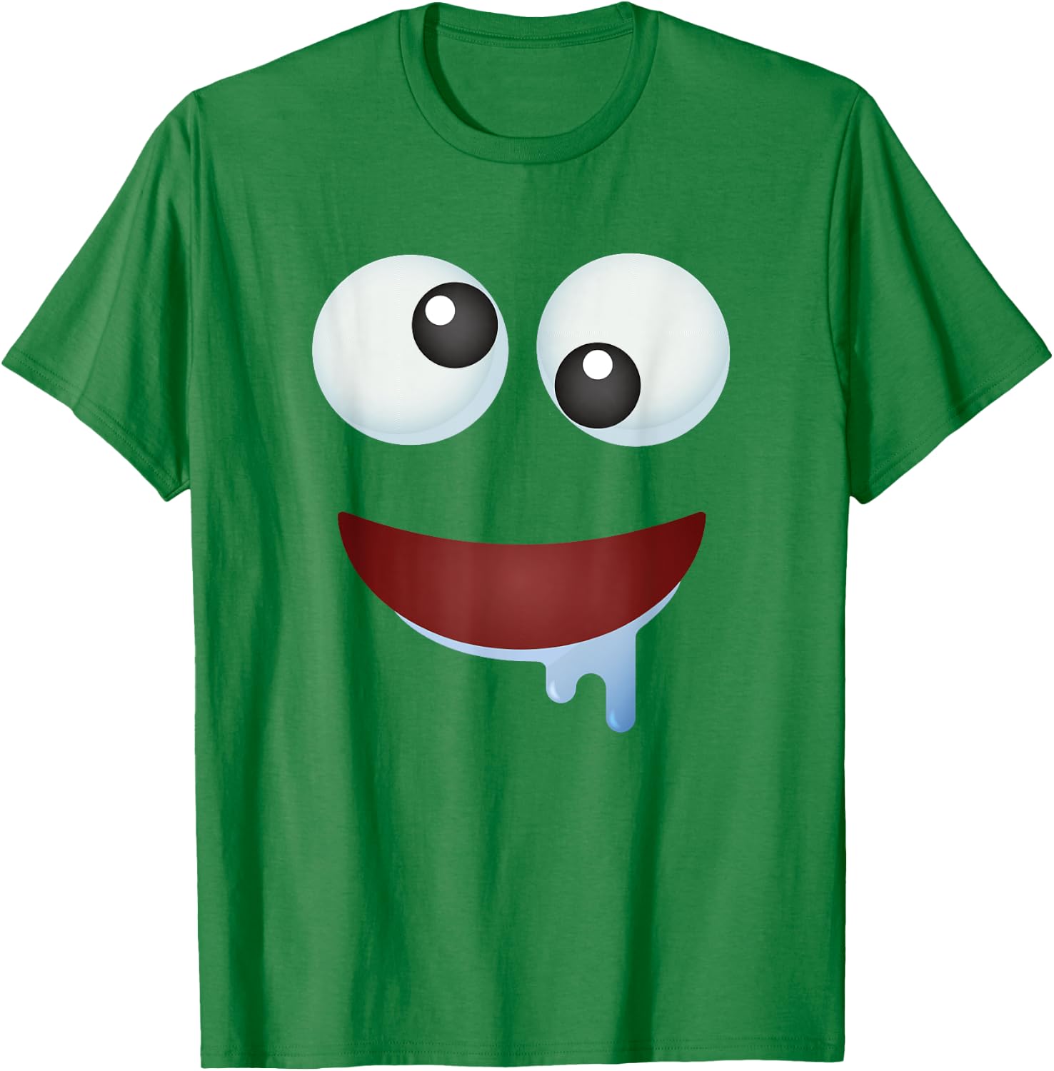 Funny Group Costume Halloween Team Outfit Drooling Emoticon T-Shirt - T-Shirt | Irish Green