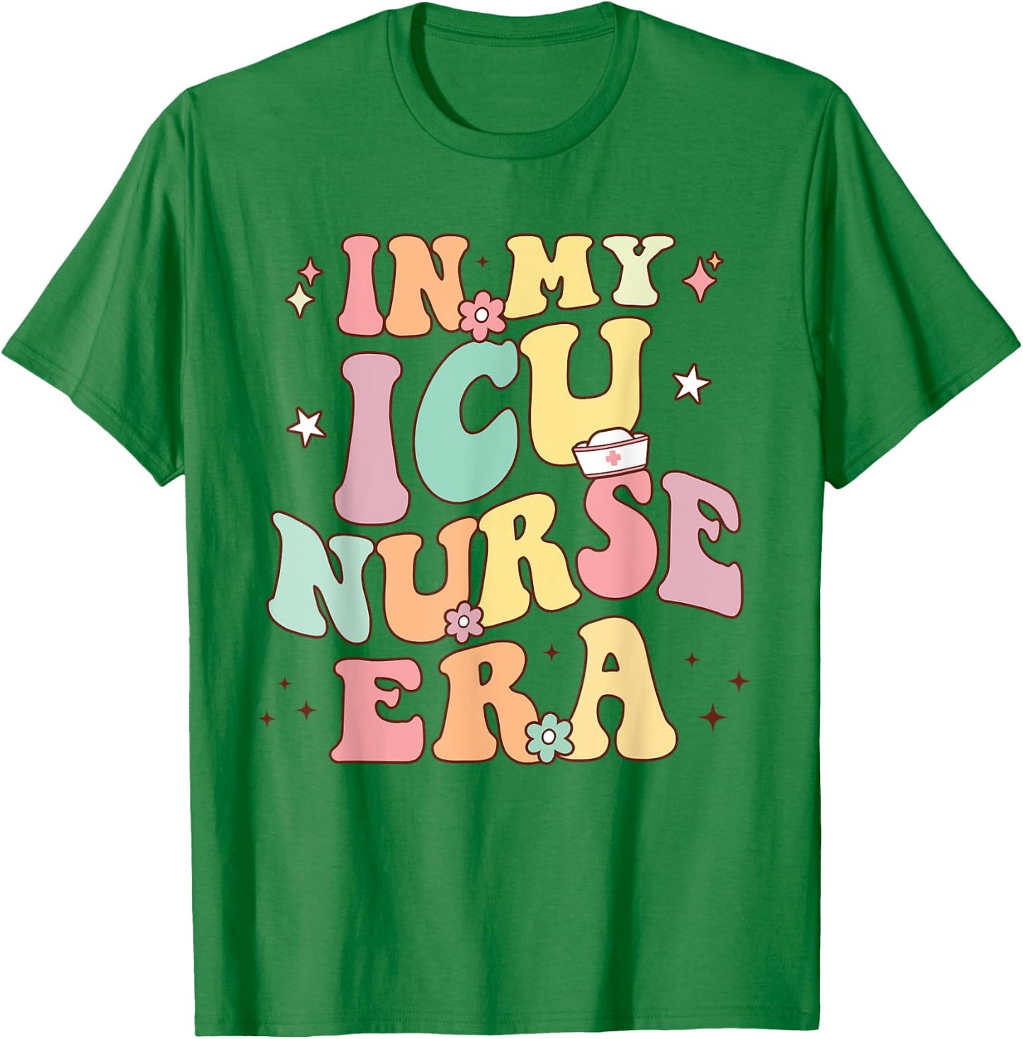 In My ICU Nurse Era Retro Nursing School Intensive Care Unit T-Shirt - T-Shirt | Irish Green