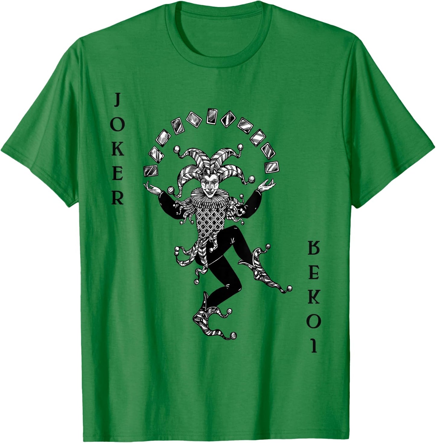 Joker Poker Playing Card Costume Carnival Joker Costume T-Shirt - T-Shirt | Irish Green
