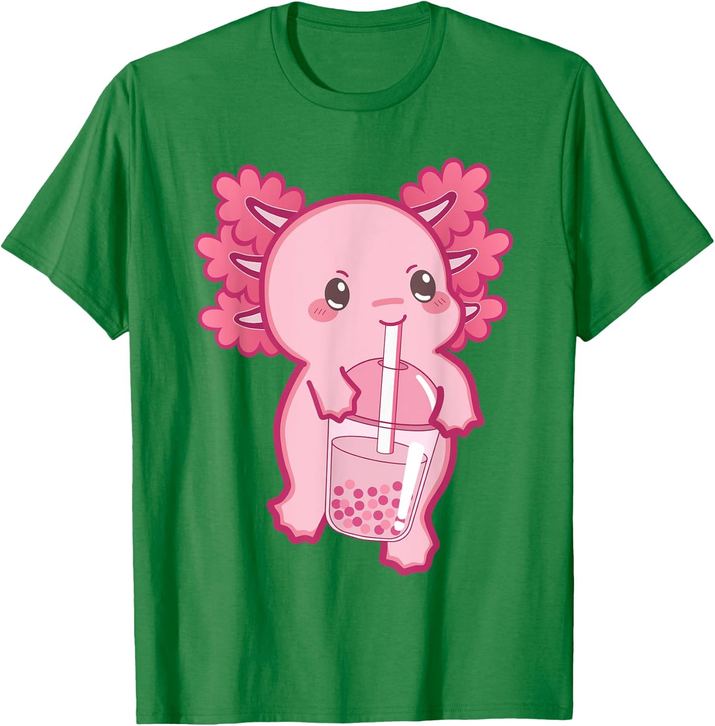 Kawaii Axolotl Boba Bubble Tea Teen Girl Kids Japanese Anime T-Shirt - T-Shirt | Irish Green