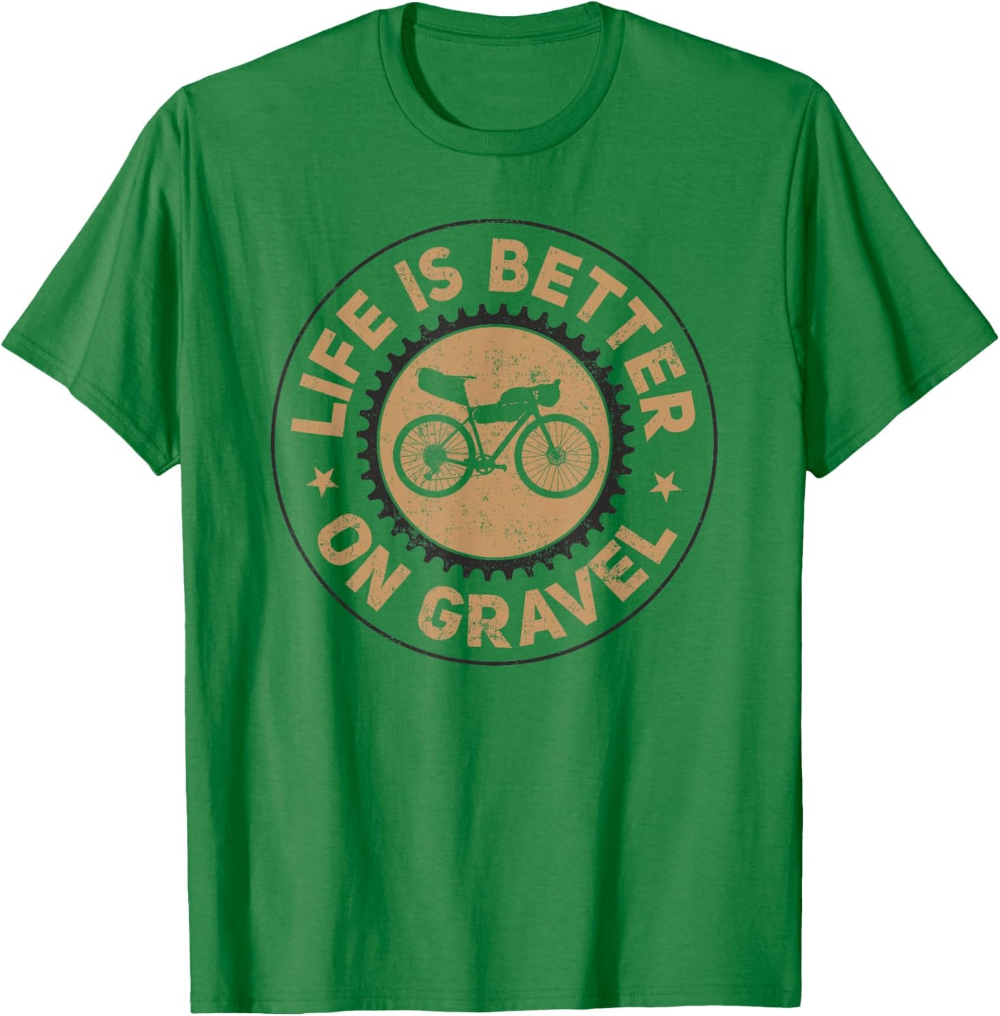 Life Is Better On Gravel - Gravel Bike T-Shirt - T-Shirt | Irish Green