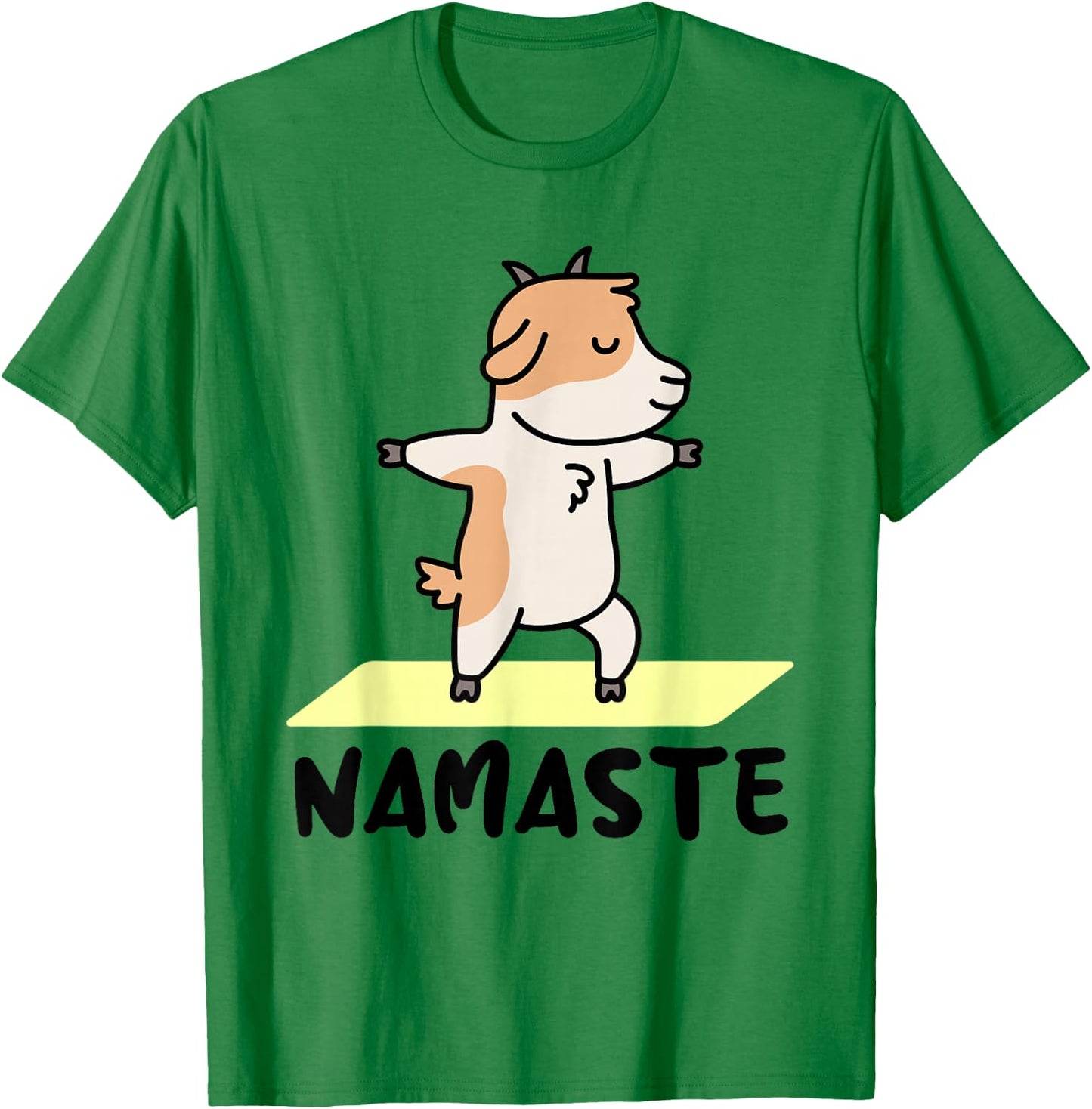 Funny yoga animal designs - Namaste - Cute Goat Doing Yoga - White - Small - -Adults - Short Sleeve - Yoga - Women Yogis T-Shirt - T-Shirt | Irish Green