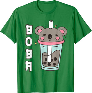 Kawaii Koala Boba Bubble Tea Teen Girl Toddler Cute Anime T-Shirt - T-Shirt | Irish Green
