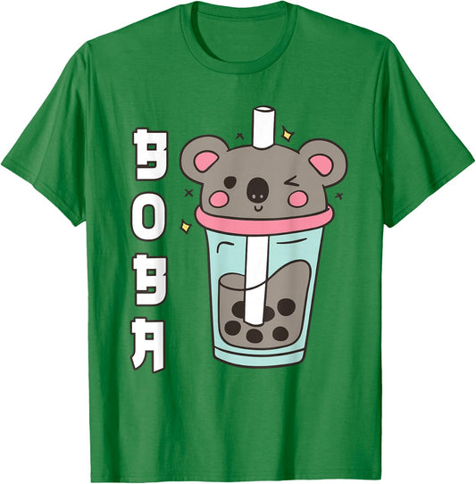 Kawaii Koala Boba Bubble Tea Teen Girl Toddler Cute Anime T-Shirt - T-Shirt | Irish Green