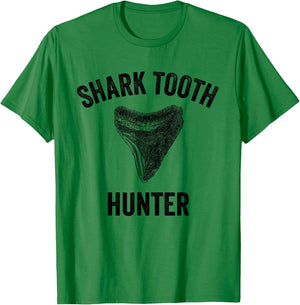 Shark Tooth Hunter Megalodon Fossilized Sharks Teeth Crafts T-Shirt - T-Shirt | Irish Green