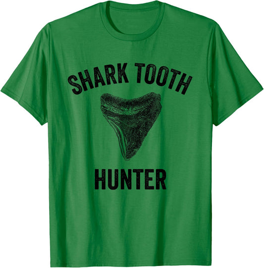 Shark Tooth Hunter Megalodon Fossilized Sharks Teeth Crafts T-Shirt - T-Shirt | Irish Green