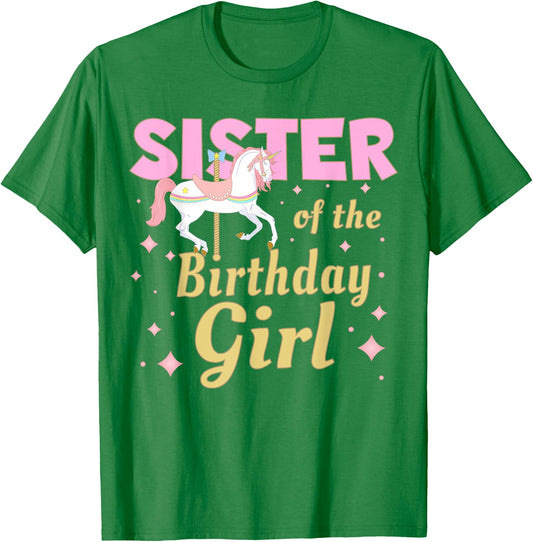 Sister Carousel Party 1st Birthday Girl Family Matching T-Shirt - T-Shirt | Irish Green