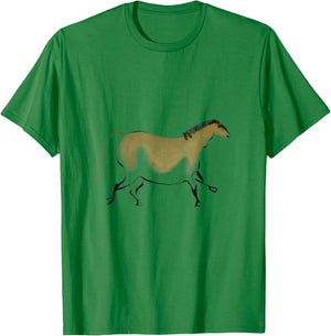 Cave Painting of a stone age horse from Lascaux T-Shirt - T-Shirt | Irish Green