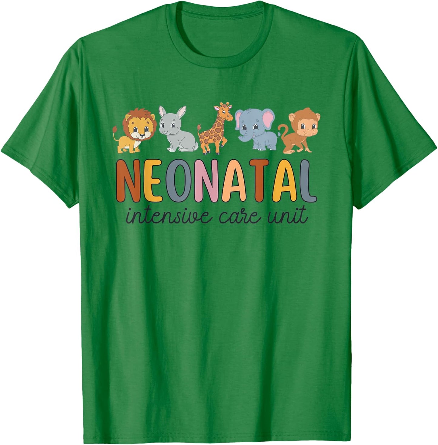 Women Groovy Neonatal Intensive Care Unit Animals NICU Nurse T-Shirt - T-Shirt | Irish Green