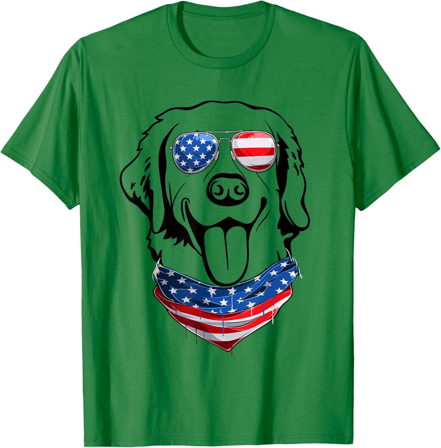 Labrador 4th of July Patriotic American Flag Labrador Dog T-Shirt - T-Shirt | Irish Green