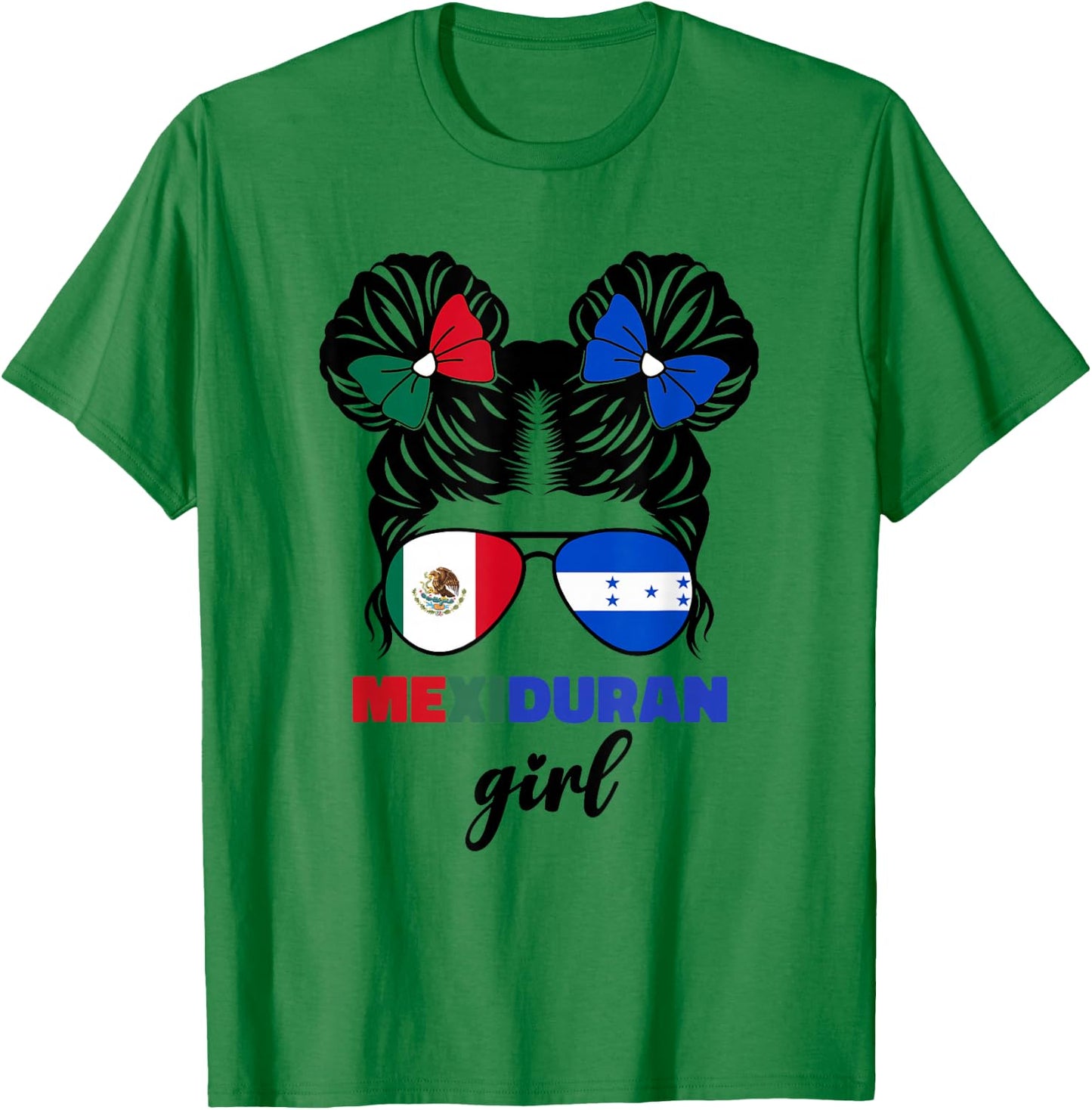 Half Mexican and Honduran Mexico Honduras Flag Girls Kids T-Shirt - T-Shirt | Irish Green