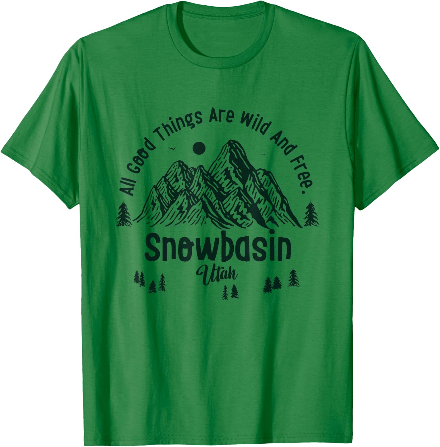 Snowbasin Mountains Utah Hiking Outdoors Vintage T-Shirt - T-Shirt | Irish Green